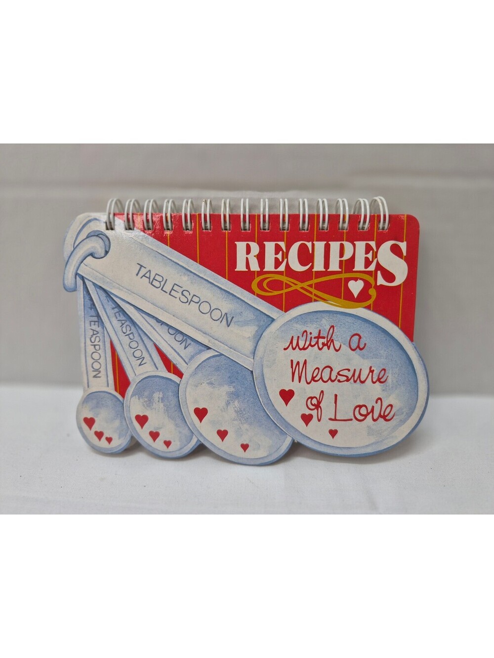 Vintage Spiral-Bound Recipe Book with Measuring Spoon Design Cover J121